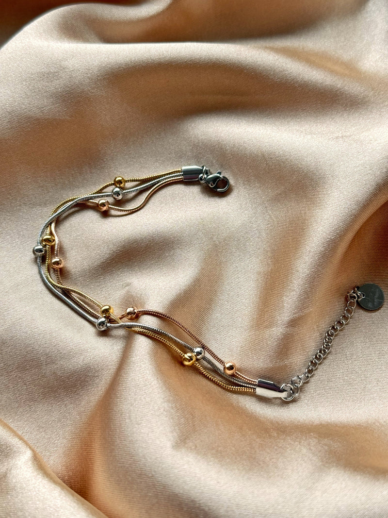 Steel Dorika Three-Chain Bracelet