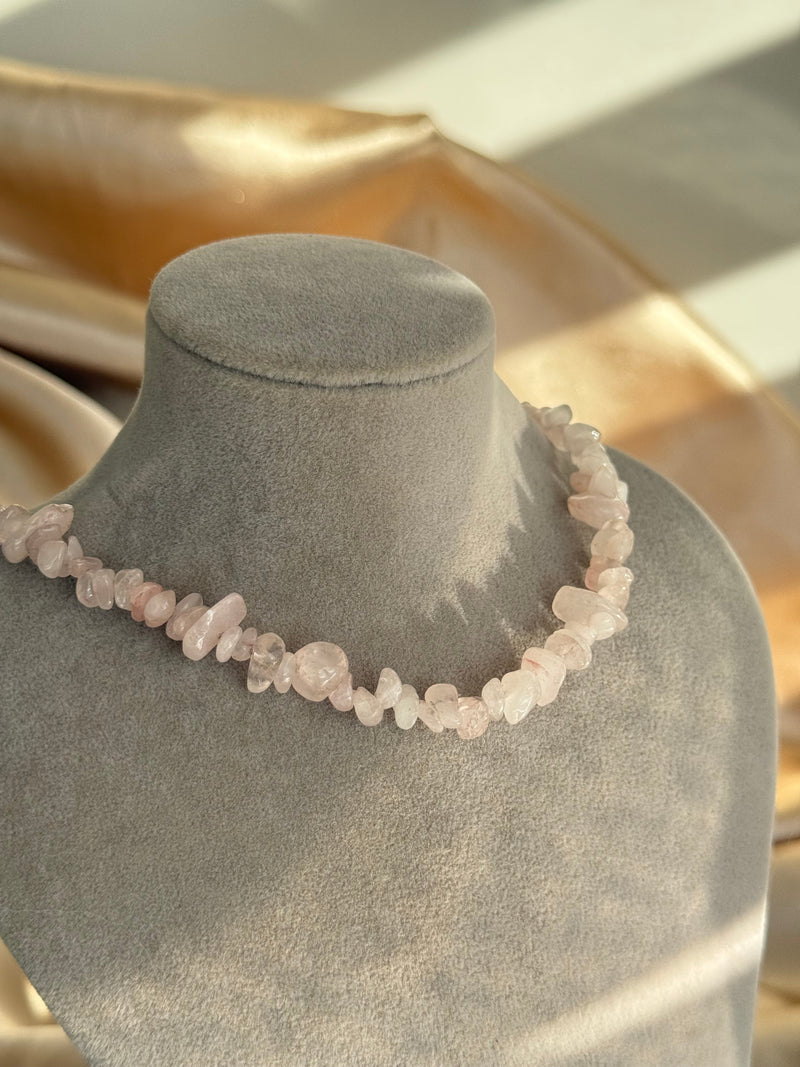 Pink Quartz Charm Necklace