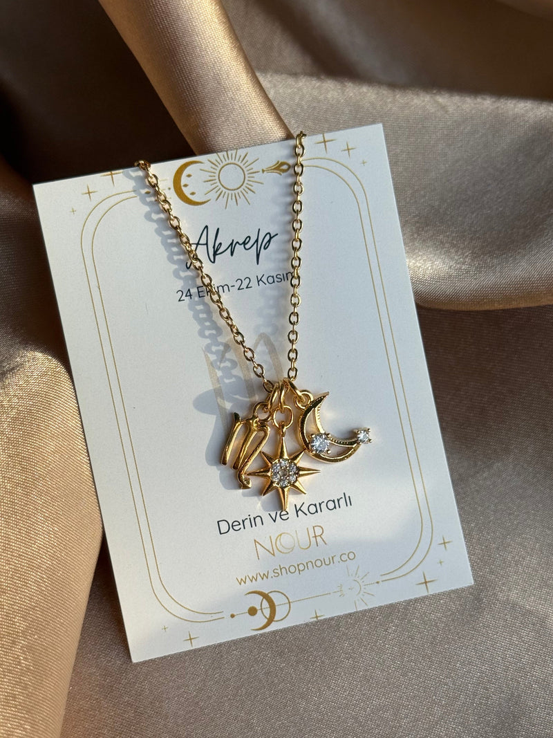 Zodiac Star Moon Necklace
