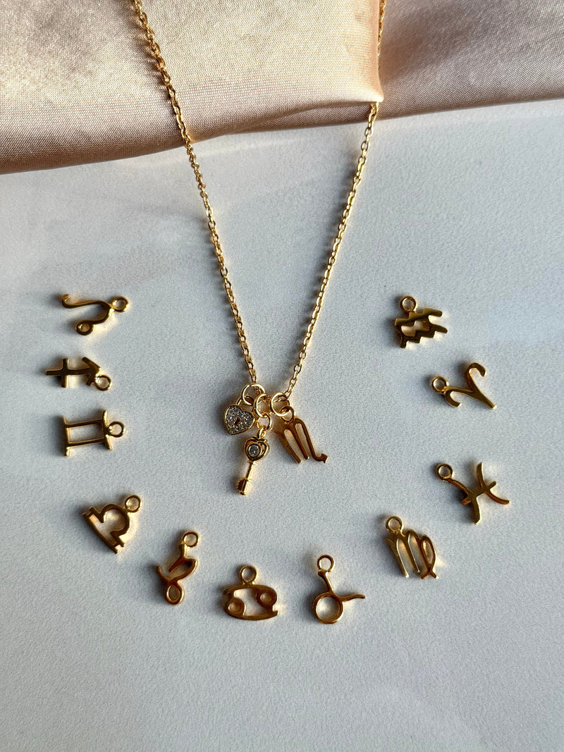 Zodiac Heart Lock Necklace