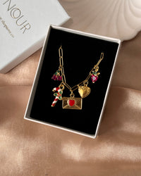 Letter Heart Cherry Paperclip Necklace - thumbnail 3
