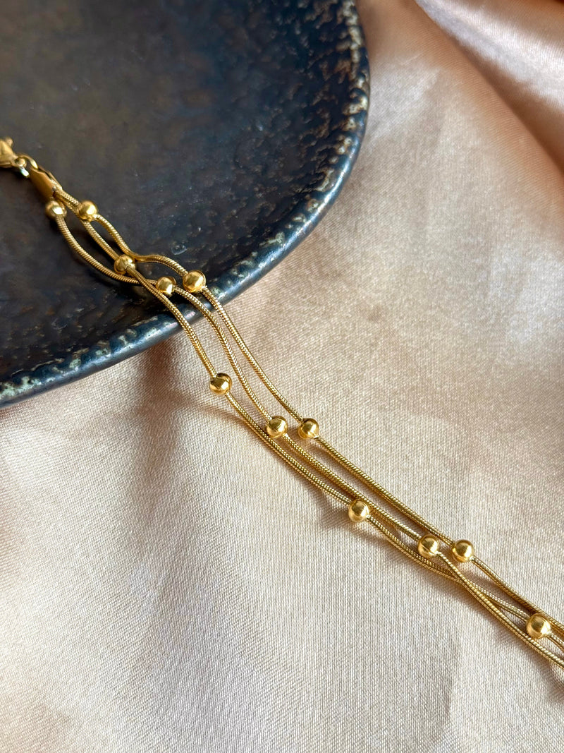 Steel Dorika Three-Chain Bracelet