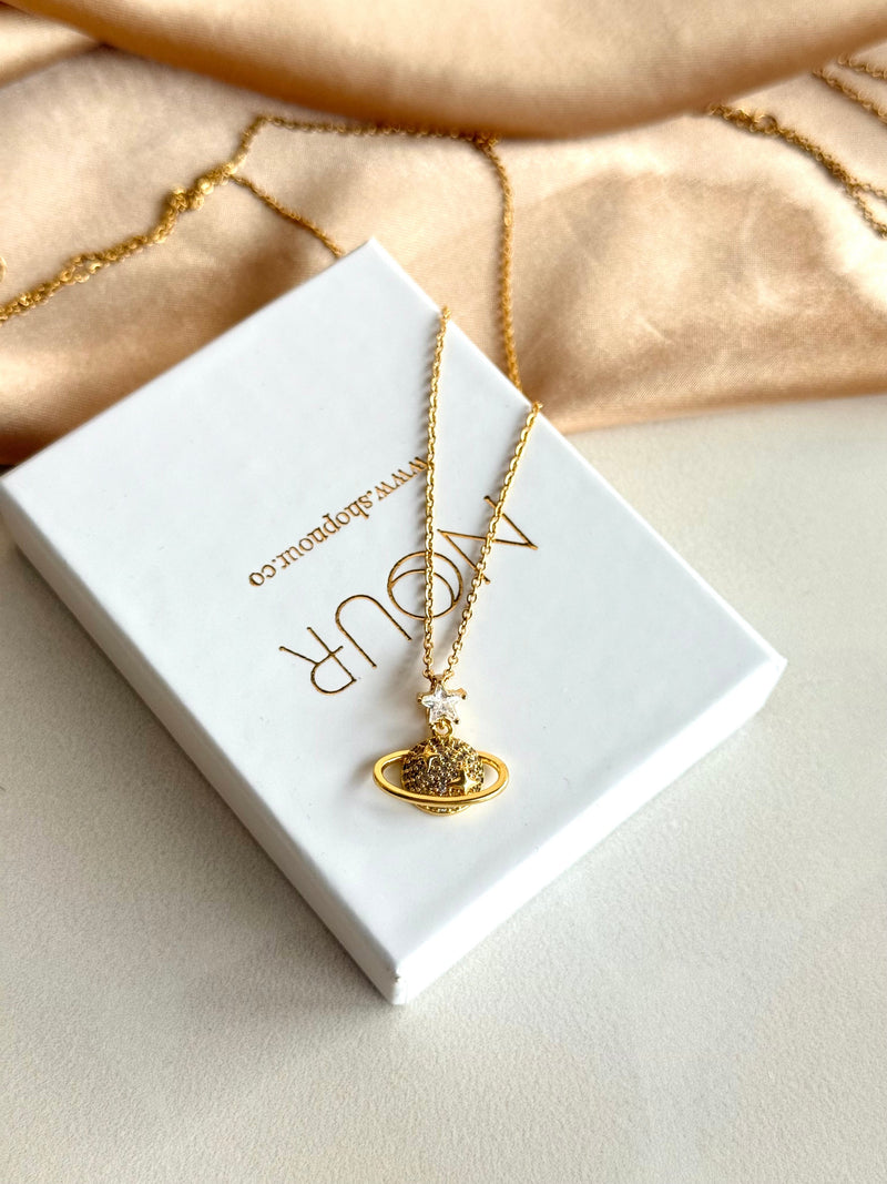 Saturn Stone Necklace