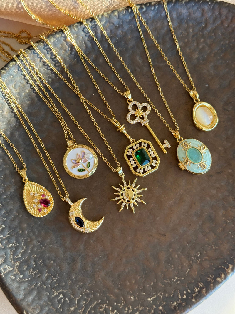 Stone Key Necklace