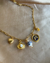 Blue Flower Porcelain Pearl Necklace - thumbnail 4