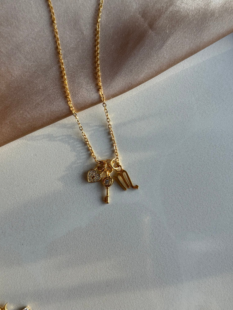 Zodiac Heart Lock Necklace