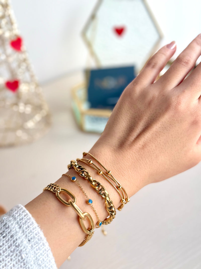 Steel Dorika Three-Chain Bracelet