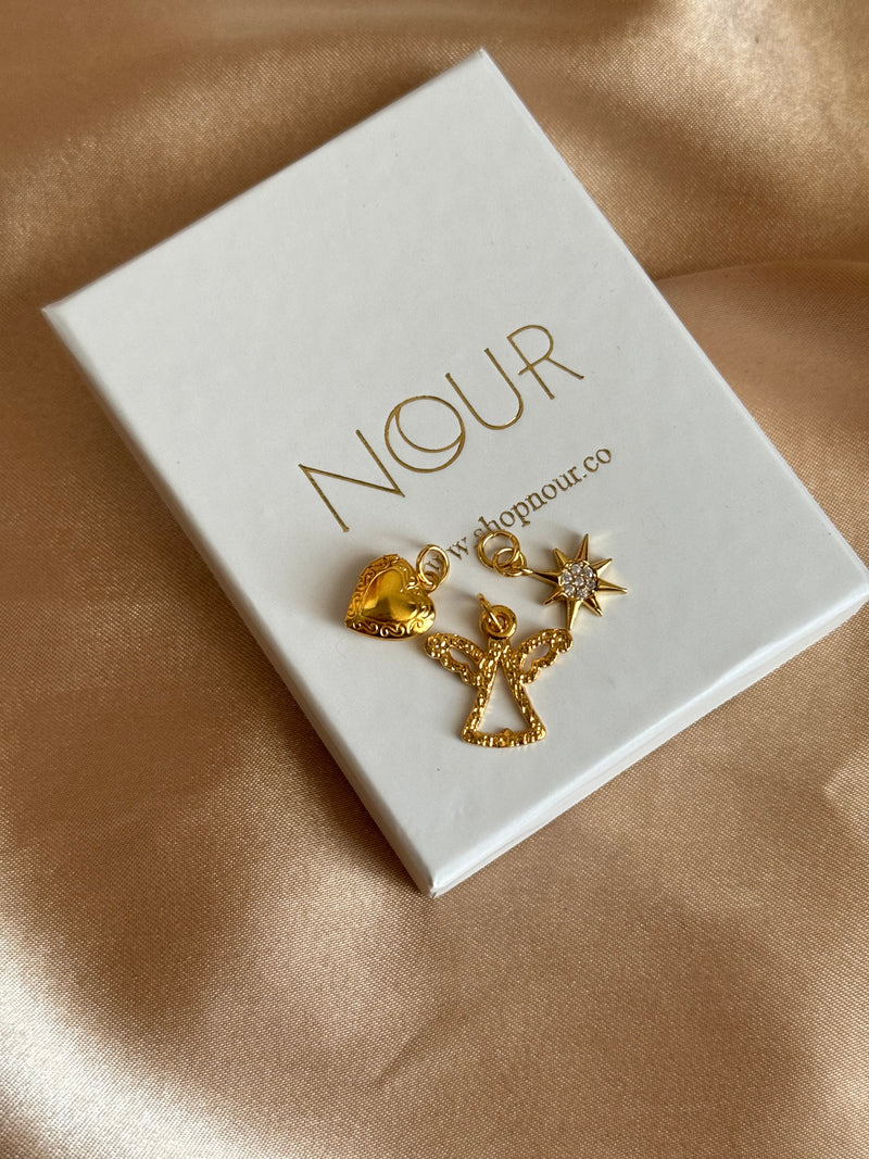 Angel Heart Star Charm Necklace
