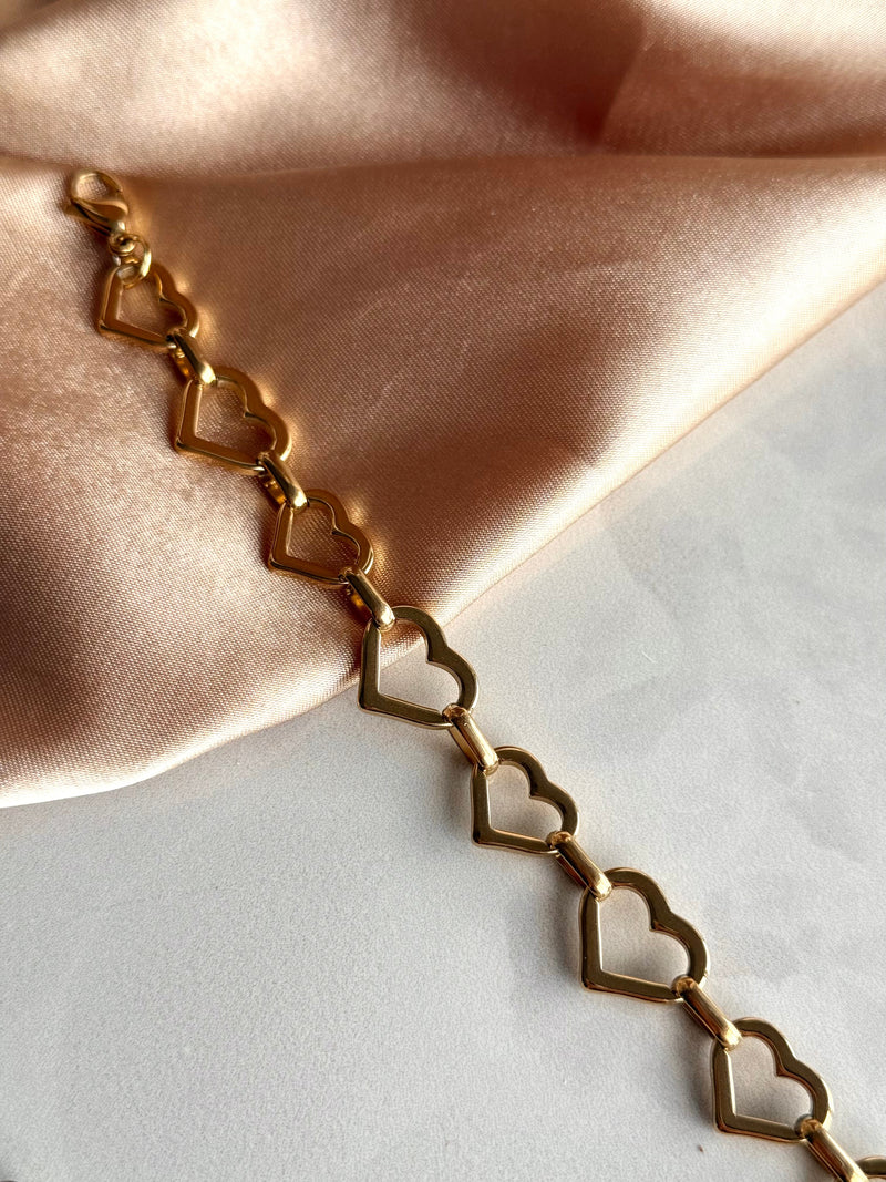 Steel Heart Chain Bracelet