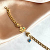 Steel Clover Heart Bracelet