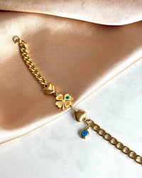 Steel Clover Heart Bracelet - thumbnail 1
