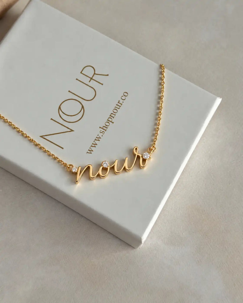 925 Sterling Silver | Stone-Set Name Necklace
