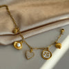 Pearl Clover Heart Charm Bracelet