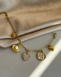 Pearl Clover Heart Charm Bracelet - thumbnail 1