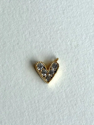 White Zircon Heart Charm