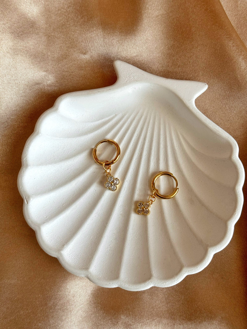 Stone Clover Earrings