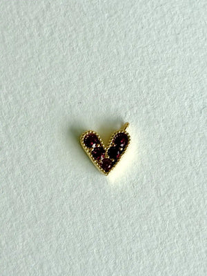 Red Zircon Heart Charm