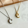 Crescent and Star Dangle Necklace with Stones