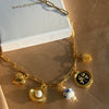 Blue Flower Porcelain Pearl Necklace