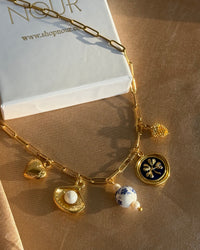 Blue Flower Porcelain Pearl Necklace - thumbnail 1
