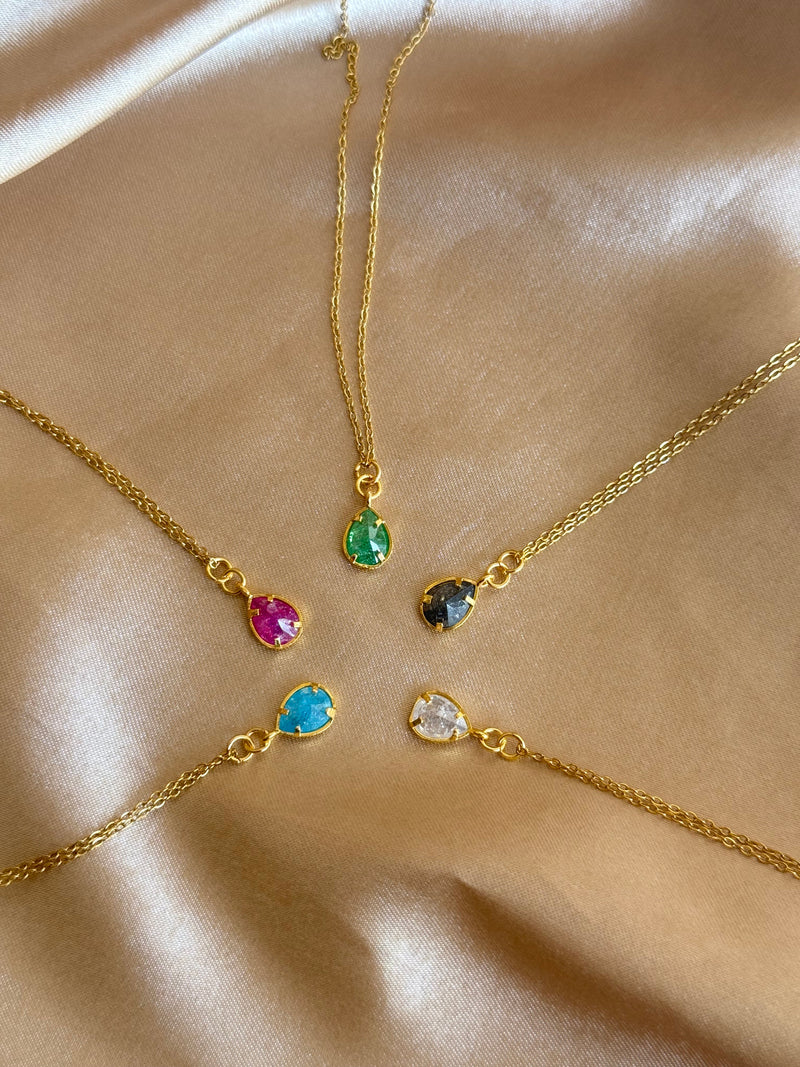Drop Minimal Stone Necklace