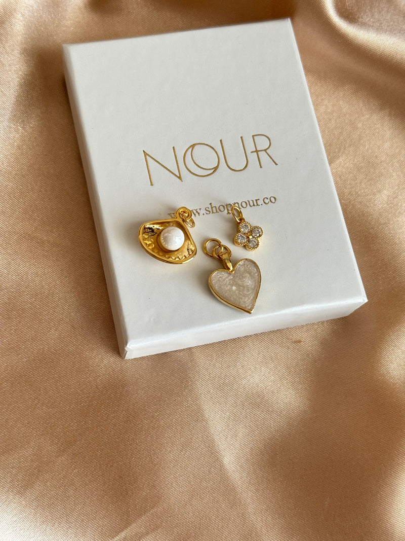 Pearl Mother-of-Pearl Heart Charm Necklace