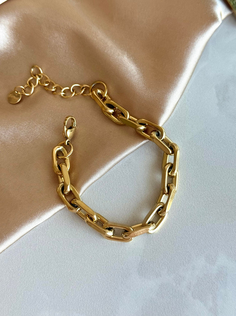 Steel Ring Chain Bracelet