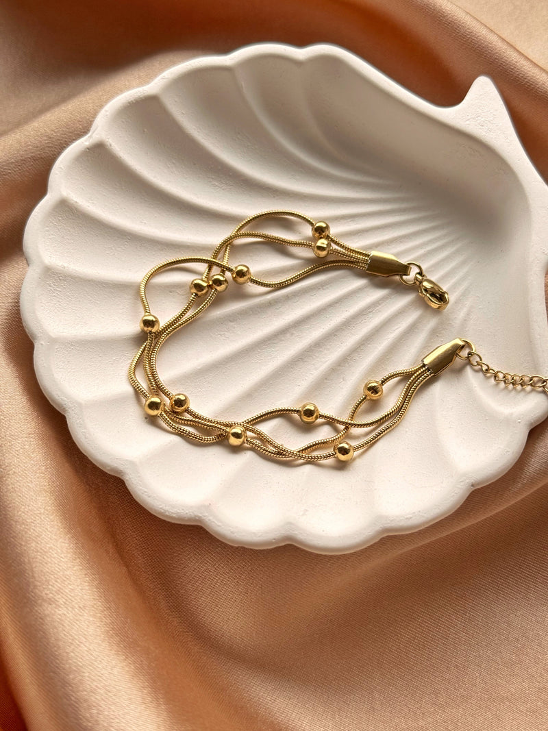 Steel Dorika Three-Chain Bracelet