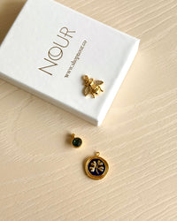 Clover Bee Blue Stone Charm - thumbnail 1