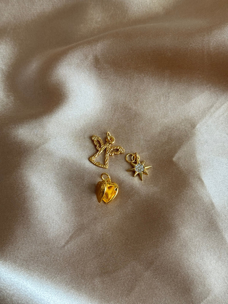 Angel Heart Star Charm Necklace