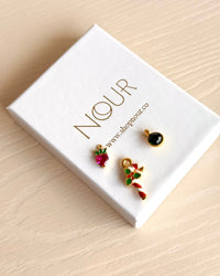 Sugar Strawberry Green Stone Charm - thumbnail 1