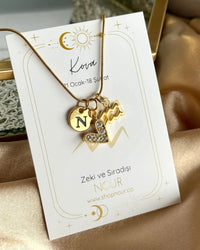Zodiac Heart Letter Necklace - thumbnail 1
