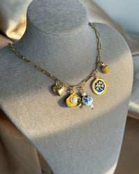 Blue Flower Porcelain Pearl Necklace - thumbnail 2