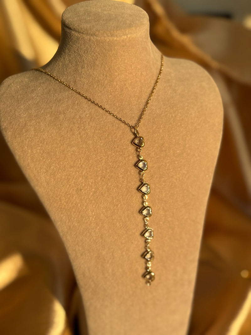 Heart-shaped "Y" Necklace