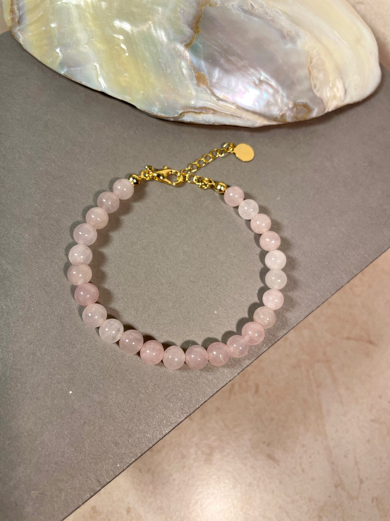 Pink Quartz Bead Bracelet