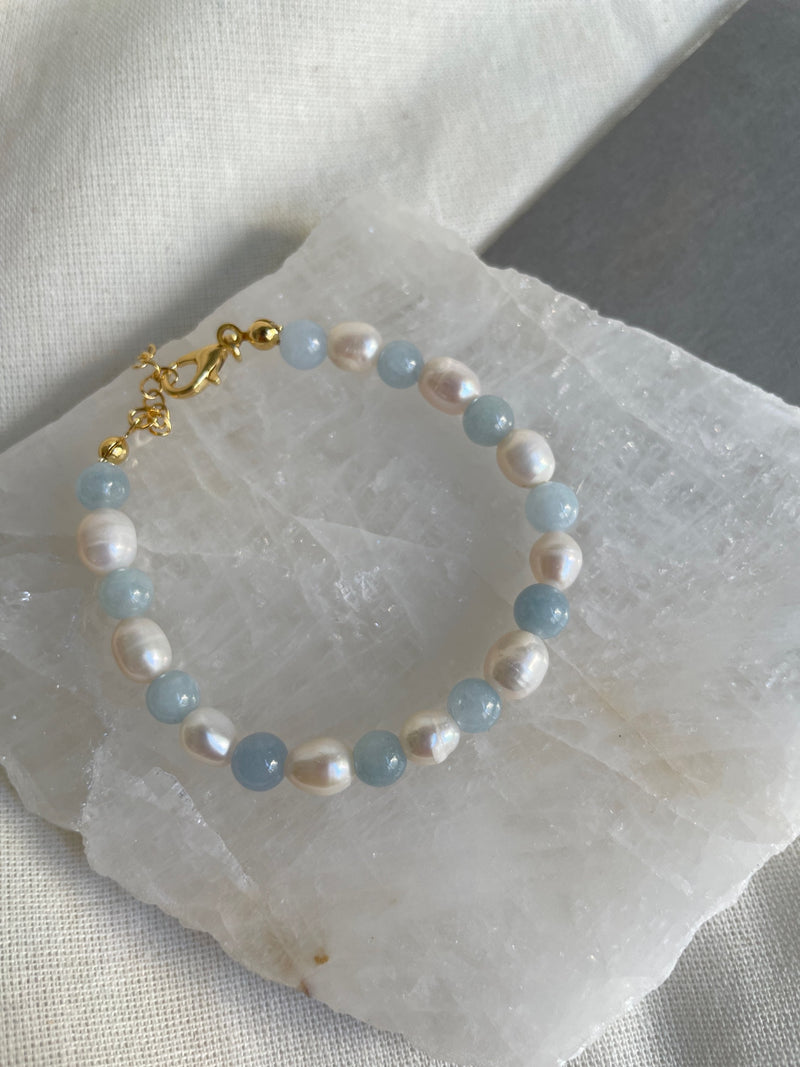 Aquamarine Pearl Bracelet