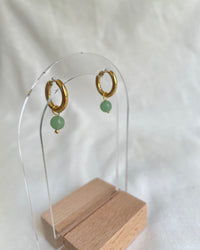 Aventurine Mini Hoop Earrings - thumbnail 1