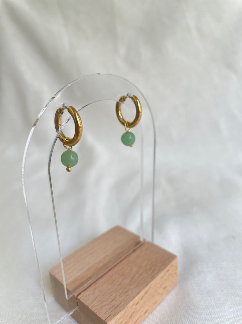 Aventurine Mini Hoop Earrings