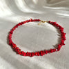 Coral Broken Stone Necklace