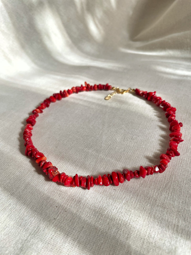 Coral Broken Stone Necklace