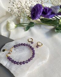 Amethyst Bead Bracelet - thumbnail 1