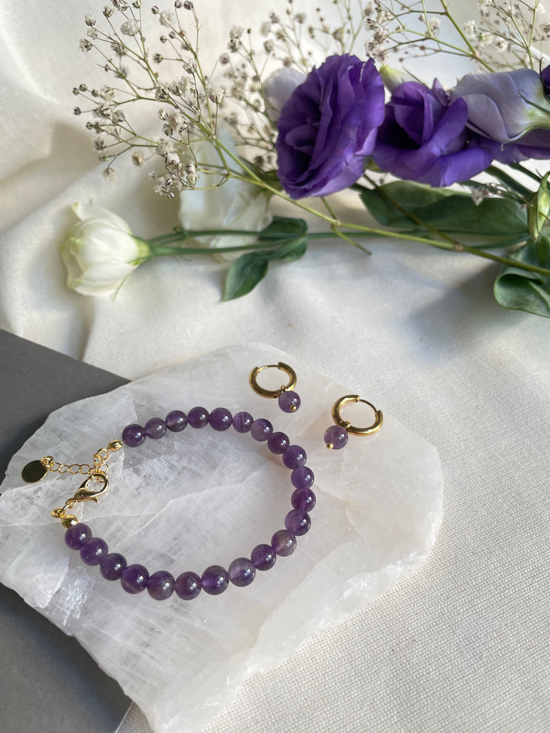 Amethyst Bead Bracelet