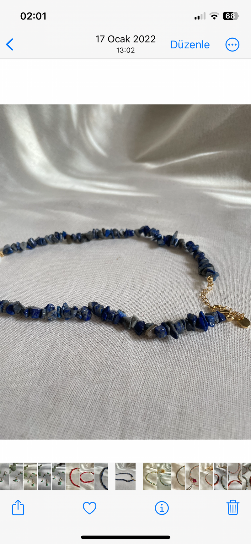 Lapis Lazuli Broken Stone Necklace