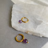 Amethyst Mini Hoop Earrings