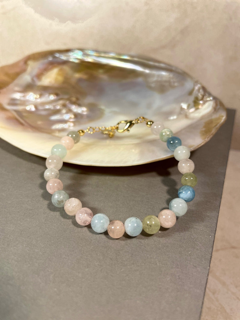 Morganite Bead Bracelet