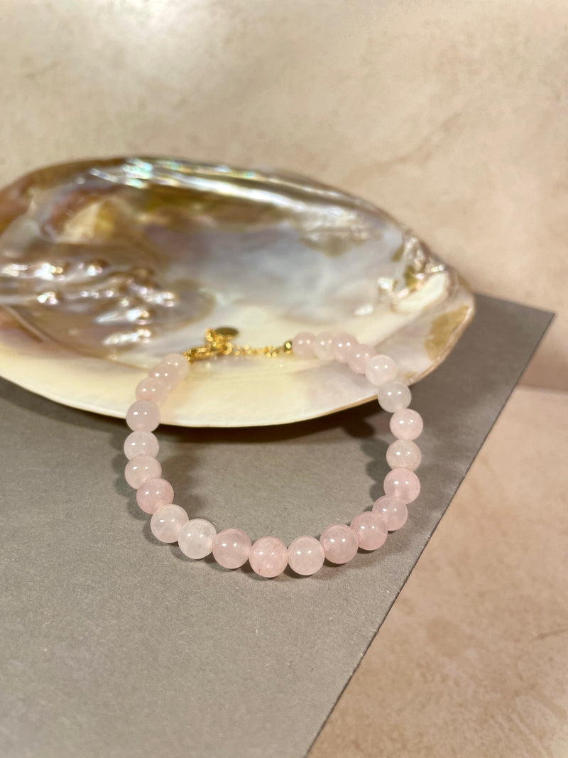 Pink Quartz Bead Bracelet