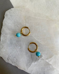 Turquoise Mini Hoop Earrings - thumbnail 3