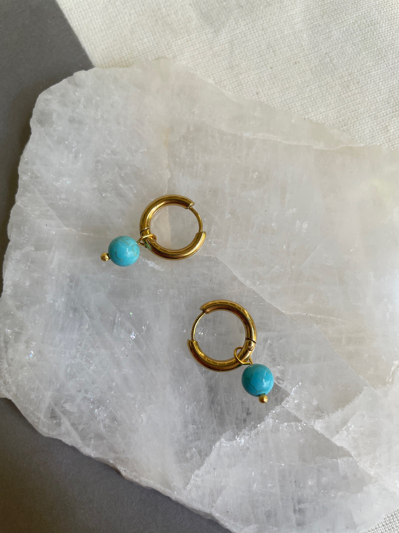 Turquoise Mini Hoop Earrings
