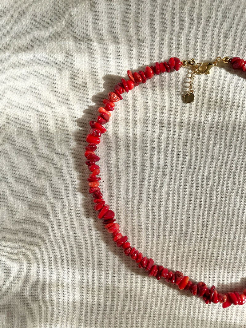 Coral Broken Stone Necklace