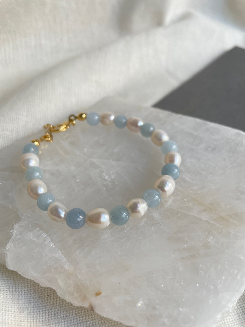 Aquamarine Pearl Bracelet